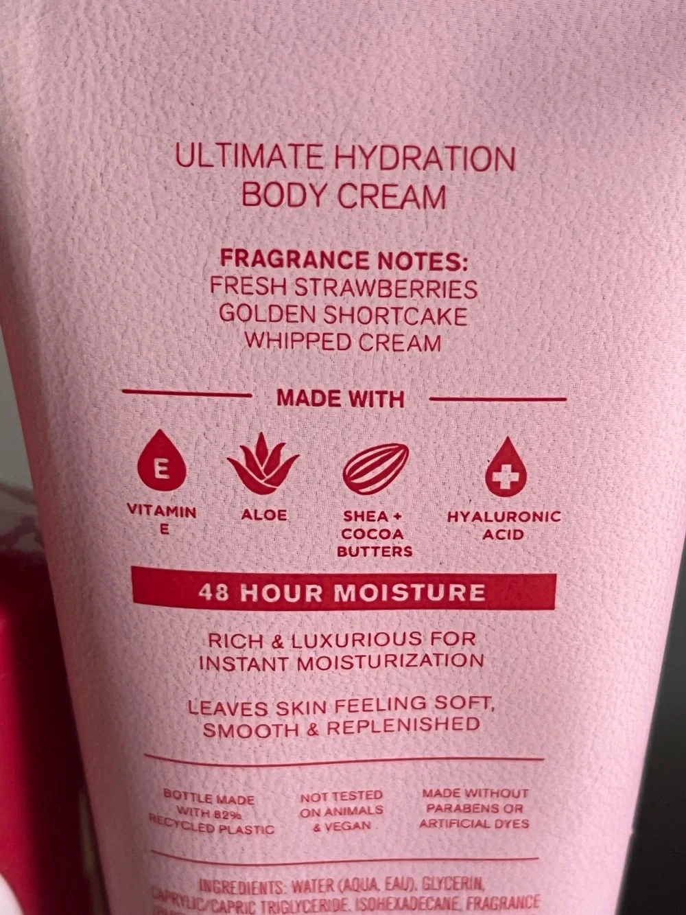 Bath & Body Works Strawberry Poundcake Body Wash & Body Cream New